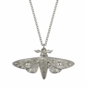 Silver Moth pendant necklace - Alex Monroe - Silverado Jewellery