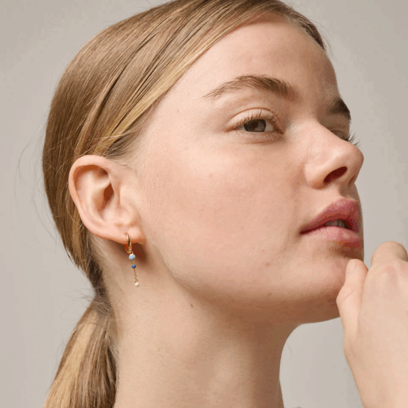 ENAMEL Lola bold marine huggie hoop earrings - ENAMEL Copenhagen - Silverado Jewellery