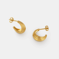 Gold Ines Stud Hoop Earrings