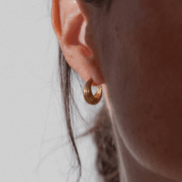 Gold Ines Stud Hoop Earrings
