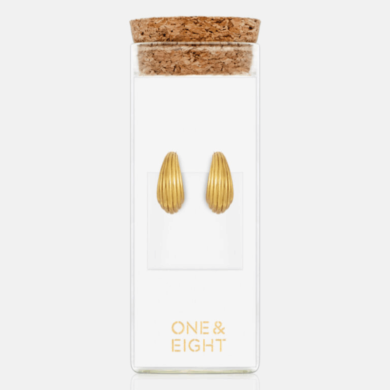 Gold Ines Stud Hoop Earrings