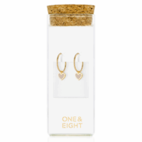 Latte Heart Hoop Earrings