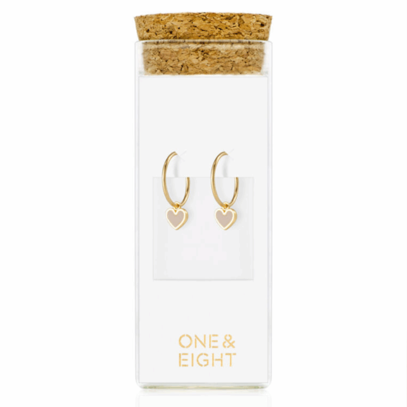 Latte Heart Hoop Earrings