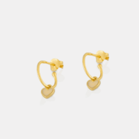 Latte Heart Hoop Earrings