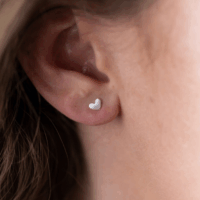 Silver heart stud earrings - One and eight - Silverado Jewellery