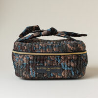 Navy and brown vanity case. Silverado Jewellery.