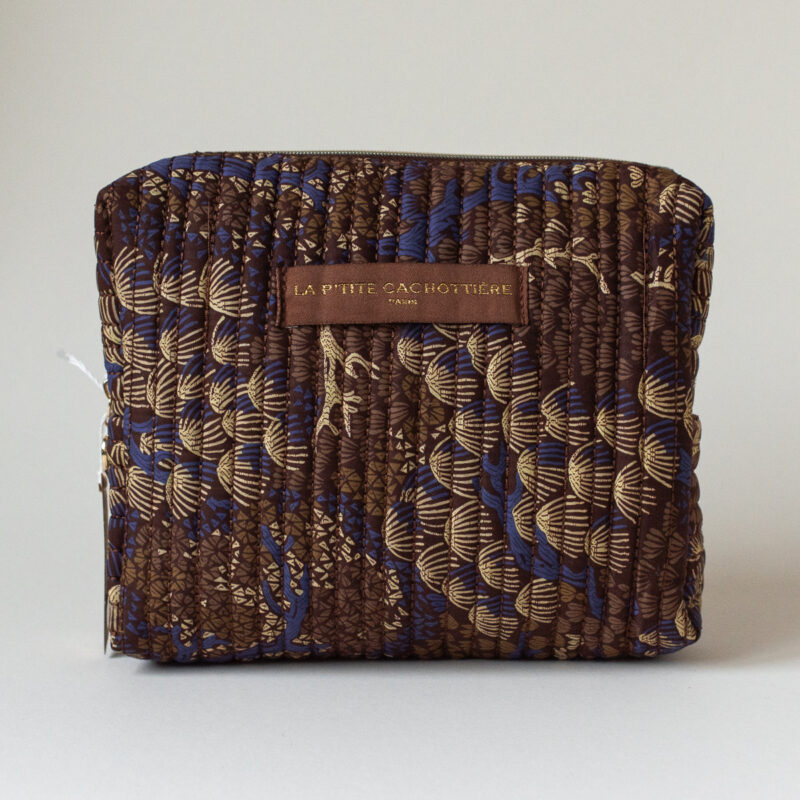 Brown make-up bag. Silverado Jewellery.