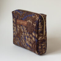 Brown make-up bag. Silverado Jewellery.