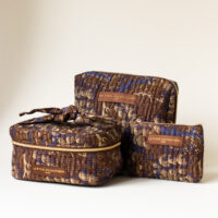 Brown cosmetic bags. Silverado Jewellery.