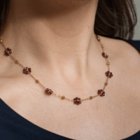 Red Flower Amie Necklace. Silverado Jewellery.