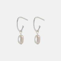 Silver Pearl Drop Earrings