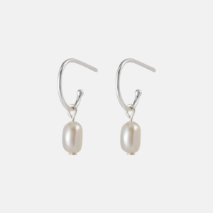 meadow charm earrings-4 Silver Pearl Drop Earrings