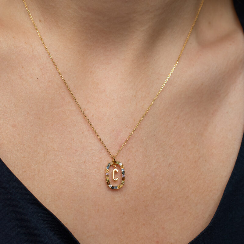 Rainbow Letter Necklace