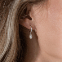 Silver Pearl Drop Earrings