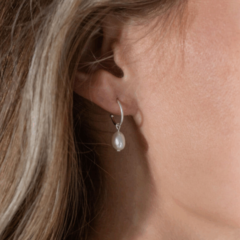 Silver Pearl Drop Earrings
