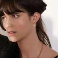 mini t-bar huggie hoop earrings - Rachel Jackson - Silverado Jewellery