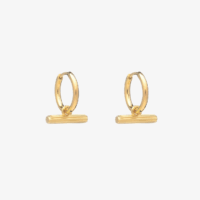 mini t-bar huggie hoop earrings - Rachel Jackson - Silverado Jewellery