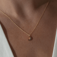 Slate moon pendant necklace - One and Eight - Silverado Jewellery