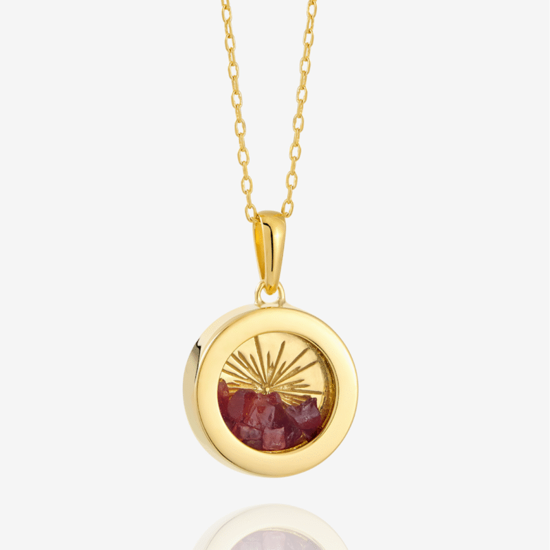 small birthstone garnet amulet - Rachel Jackson - Silverado Jewellery