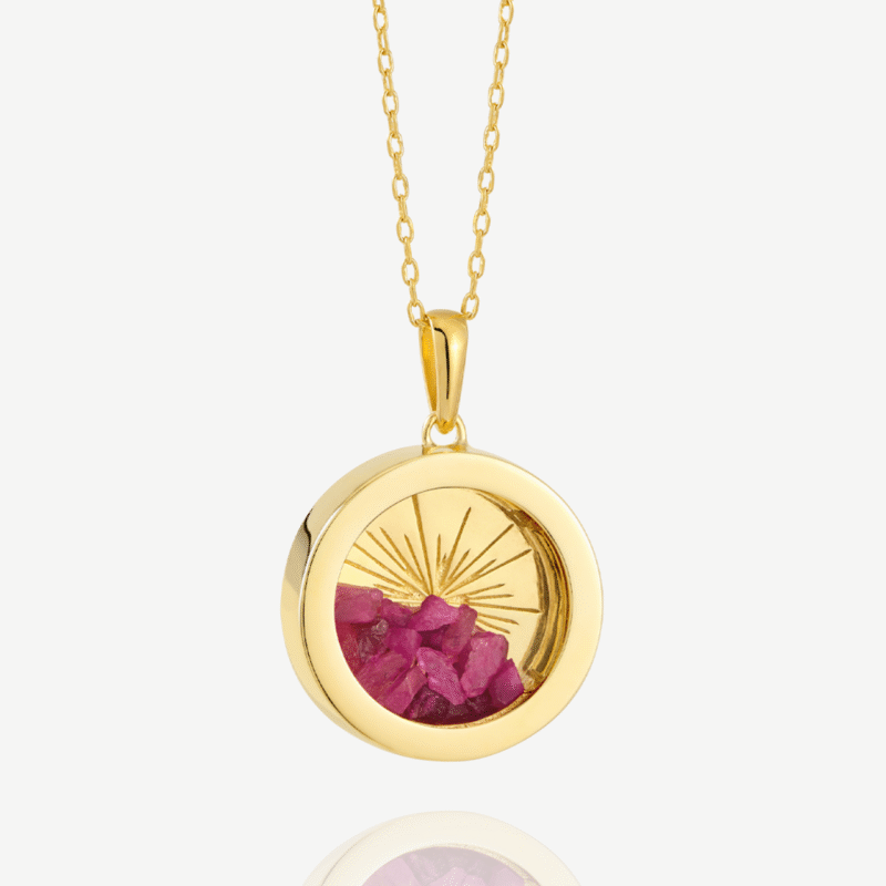 Medium birthstone ruby amulet - Rachel Jackson - Silverado Jewellery Medium birthstone ruby amulet - Rachel Jackson - Silverado Jewellery