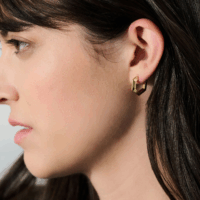 Medium Bevelled Hexagon Hoop Earrings