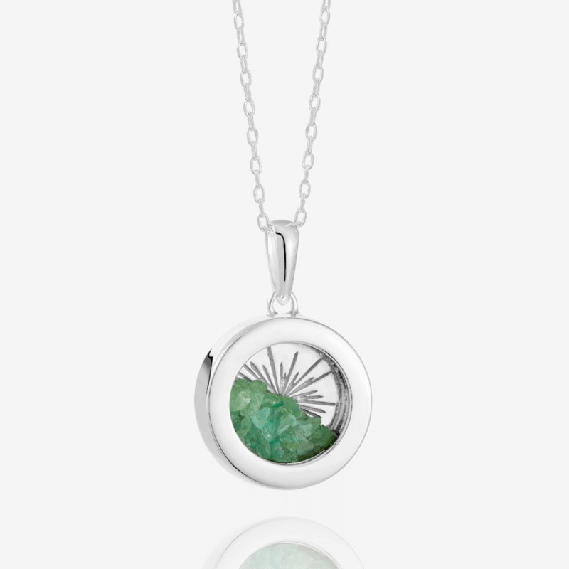 small silver birthstone emerald amulet - Rachel Jackson - Silverado Jewellery