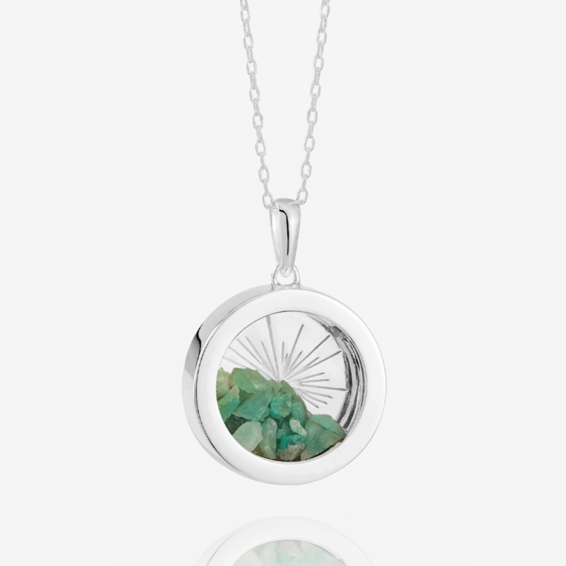 Medium silver birthstone emerald amulet - Rachel Jackson - Silverado Jewellery Medium silver birthstone emerald amulet - Rachel Jackson - Silverado Jewellery