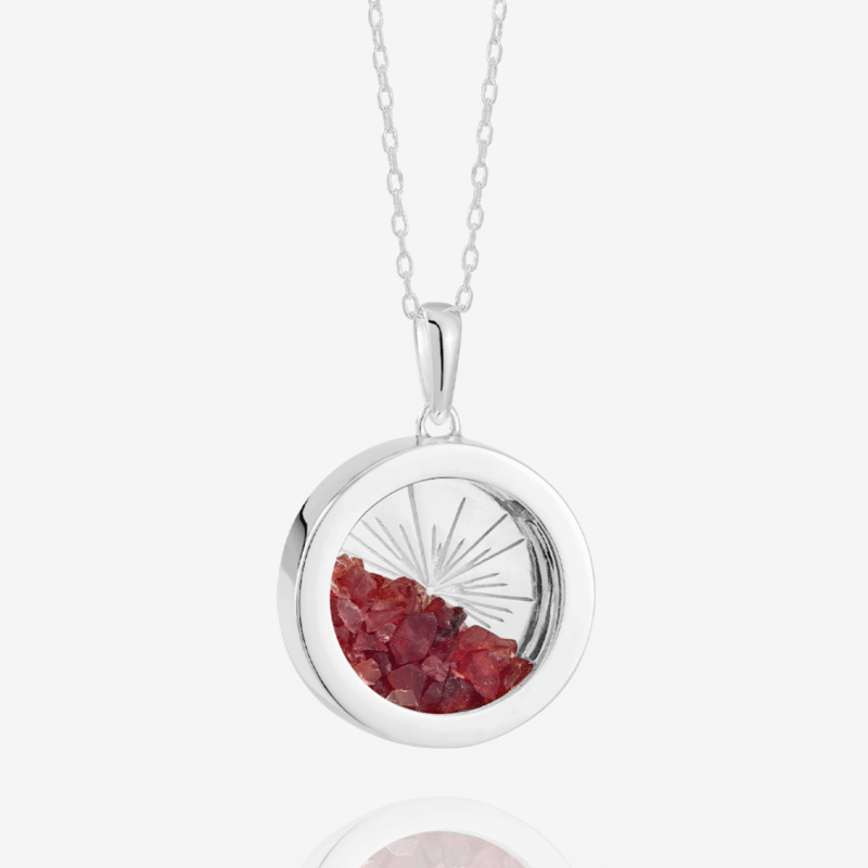 Medium silver birthstone garnet amulet - Rachel Jackson - Silverado Jewellery Medium silver birthstone garnet amulet - Rachel Jackson - Silverado Jewellery