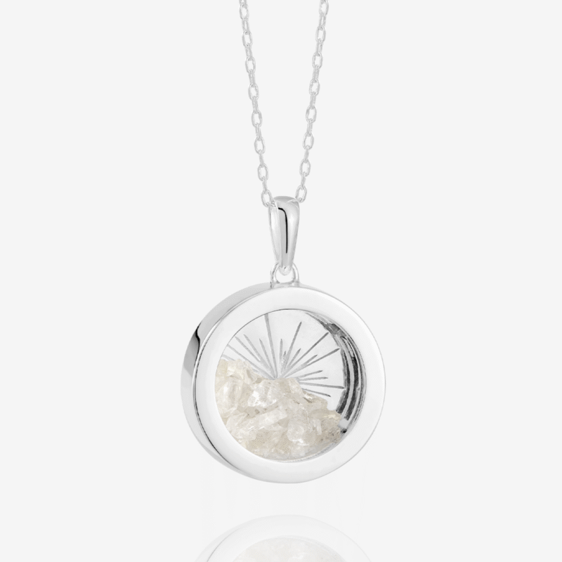 Medium silver birthstone rock crystal amulet - Rachel Jackson - Silverado Jewellery Medium silver birthstone rock crystal amulet - Rachel Jackson - Silverado Jewellery
