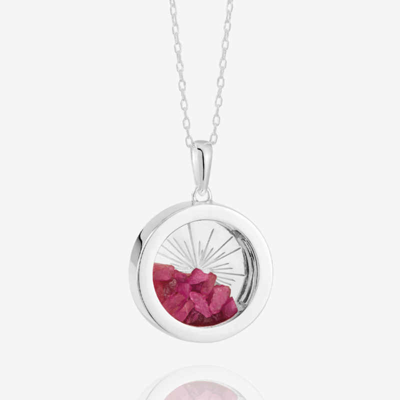 Medium silver birthstone ruby amulet - Rachel Jackson - Silverado Jewellery Medium silver birthstone ruby amulet - Rachel Jackson - Silverado Jewellery