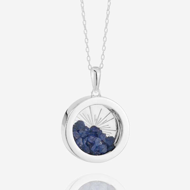 Medium silver birthstone sapphire amulet - Rachel Jackson - Silverado Jewellery Medium silver birthstone sapphire amulet - Rachel Jackson - Silverado Jewellery