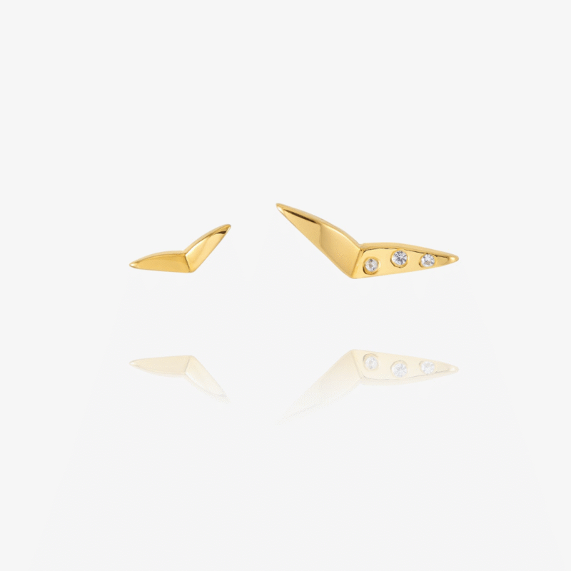 dreamer asymmetric bird stud earrings - Rachel Jackson - Silverado Jewellery