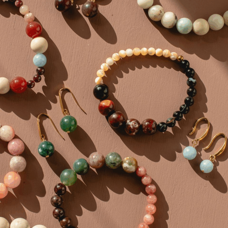 Fossil Stone Beaded Bracelet