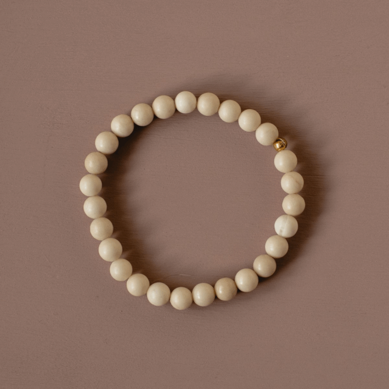 Fossil Stone Beaded Bracelet