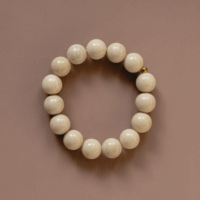 Statement Fossil Stone Beaded Bracelet