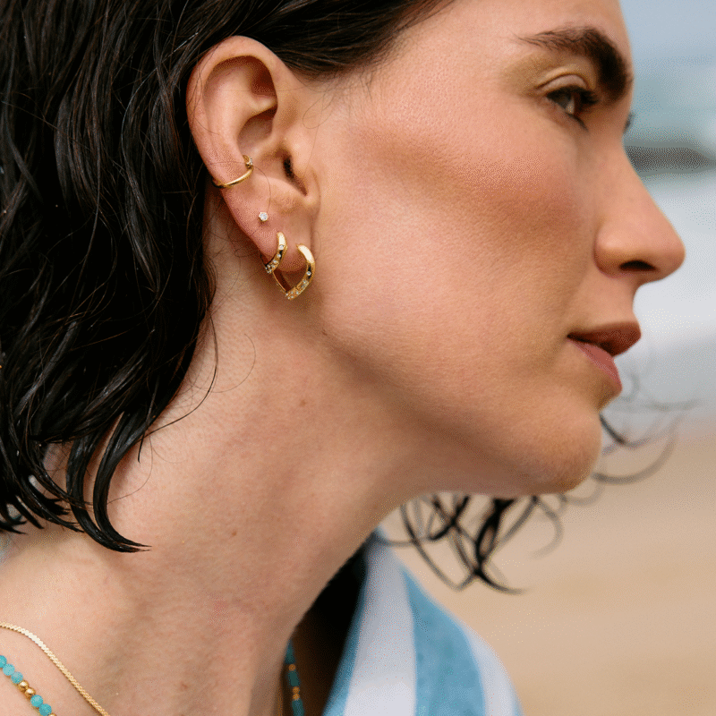 Imagine white sapphire hoop earrings - Rachel Jackson - Silverado Jewellery
