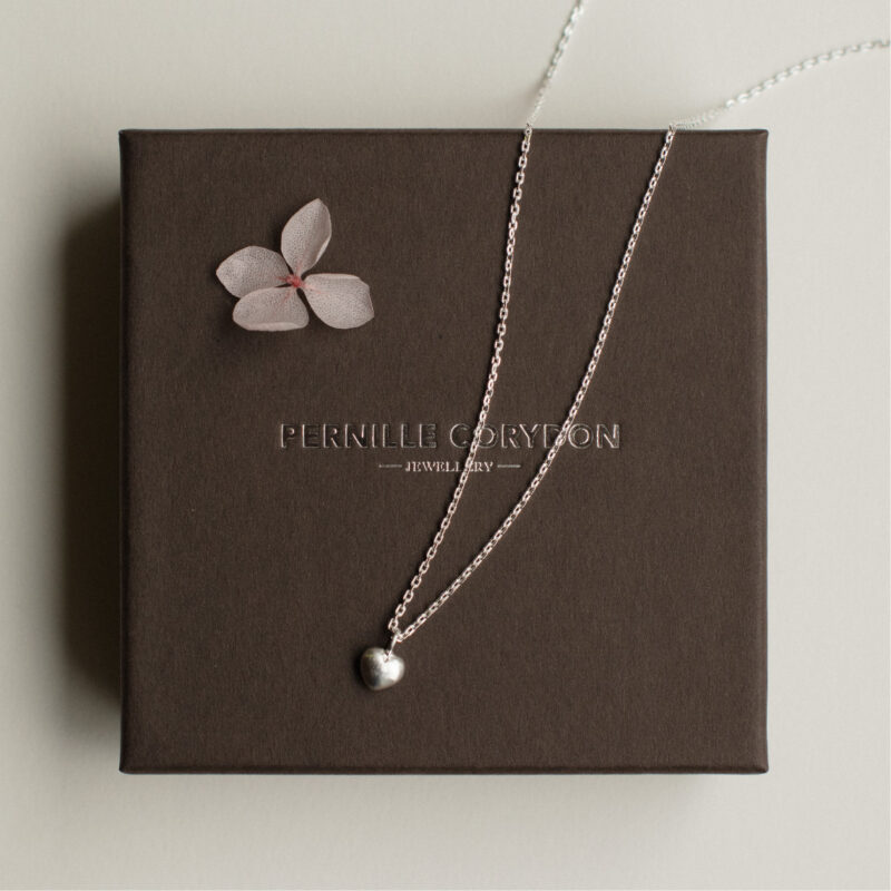 Silver Love Heart Necklace. Pernille Corydon.
