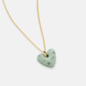Blue porcelain heart necklace - One and Eight - Silverado Jewellery