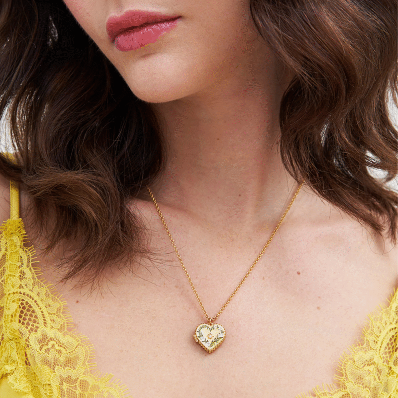 Gaia Lily Heart Necklace. Fable England.