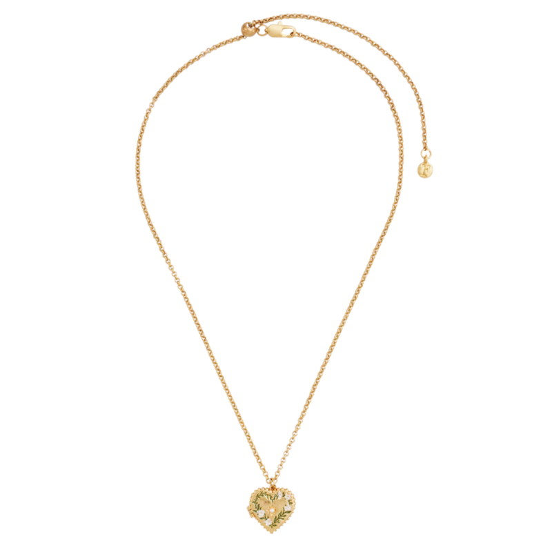 Gaia Lily Heart Locket Necklace