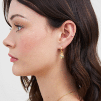 Sacred Heart Huggie Hoop Earrings