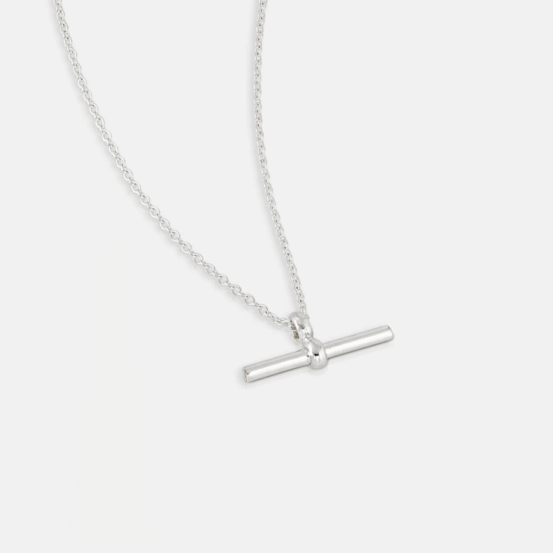 Silver t-bar necklace - One and Eight - Silverado Jewellery