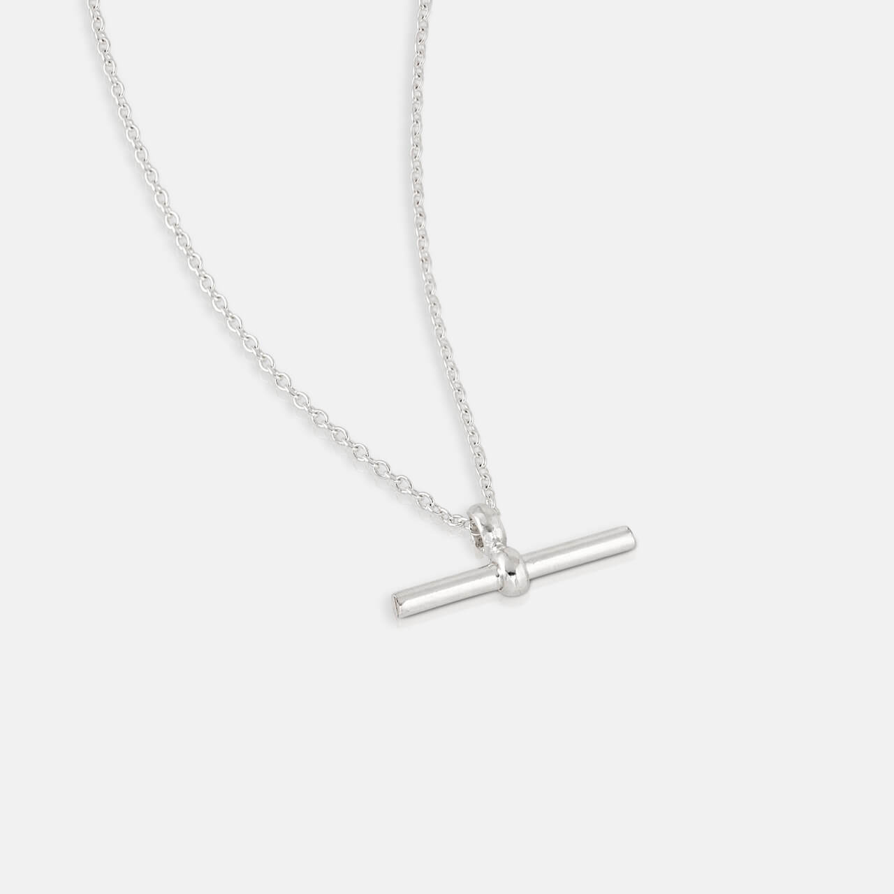 Silver t-bar necklace - One and Eight - Silverado Jewellery
