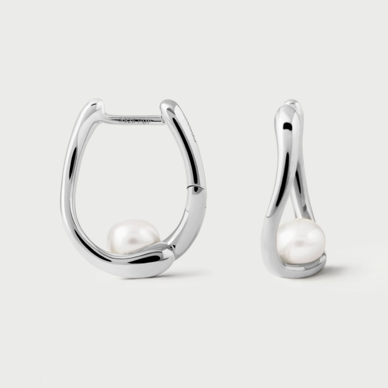 silver La perla aura earrings - PDPAOLA - Silverado Jewellery