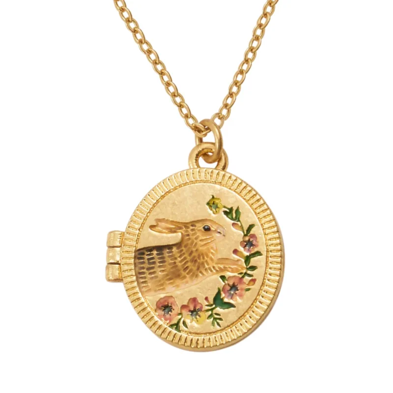 Running Bunny Locket Necklace
