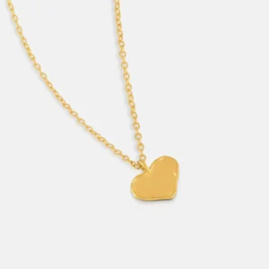 Gold Flat Heart Necklace