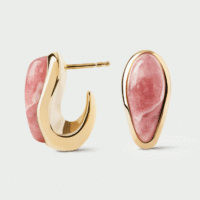 rhodochrosite Luna earrings - PDPAOLA - Silverado Jewellery