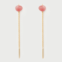Rhodochrosite Lyra Earrings - PDPAOLA - Silverado Jewellery