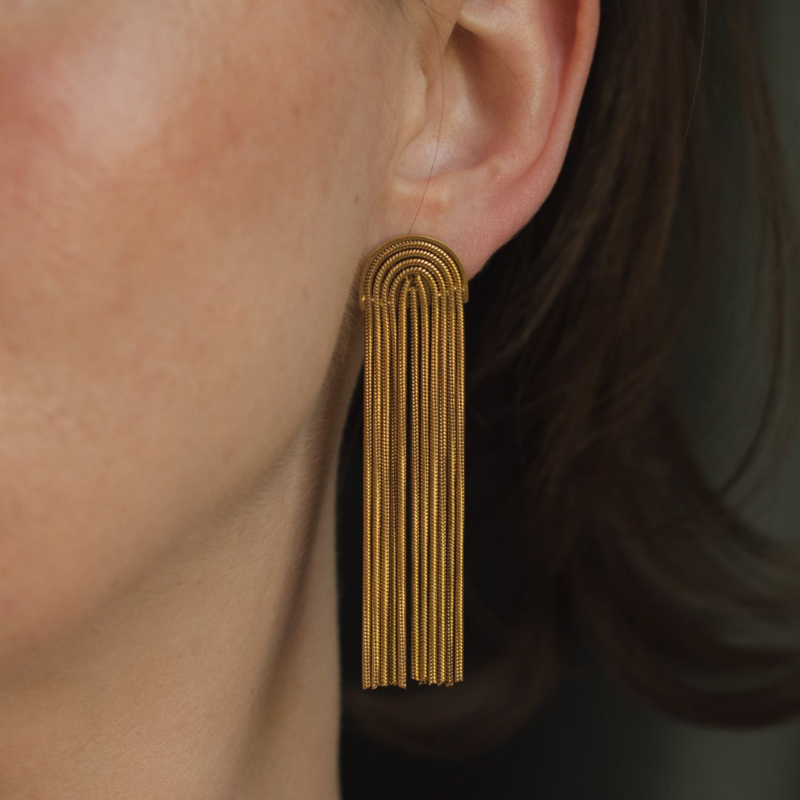 Arch Long Chain Earrings