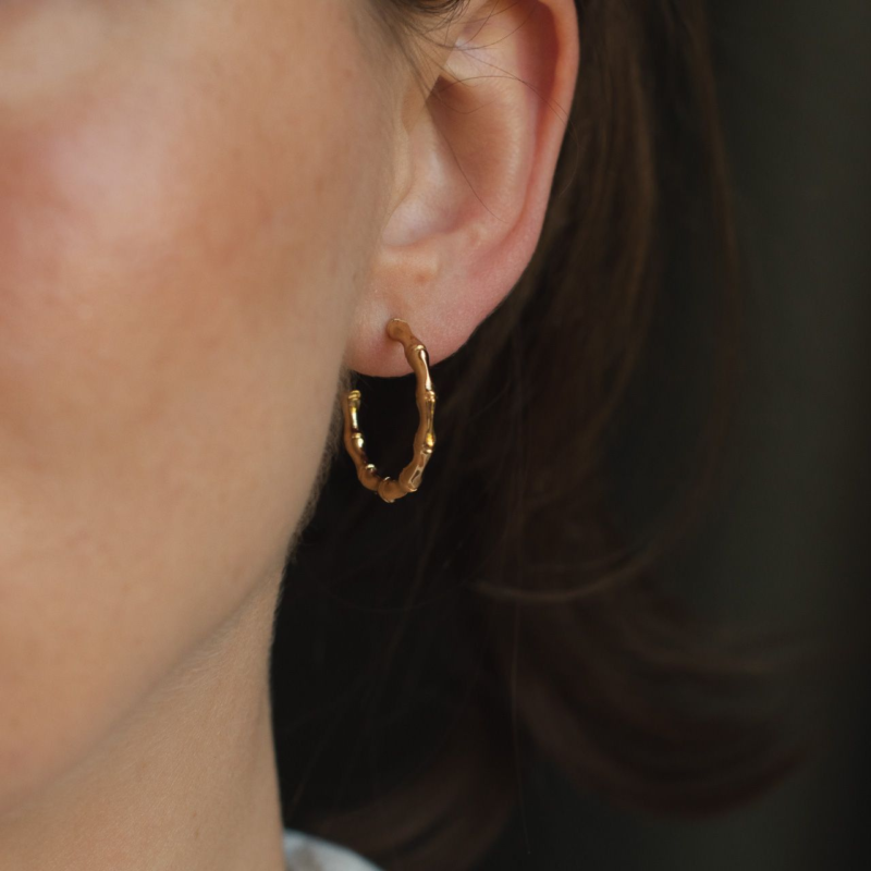 Bamboo Style Hoop Earrings